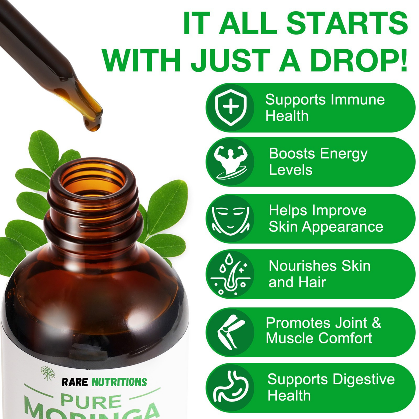 RARE™ 100% Organic Moringa Drops
